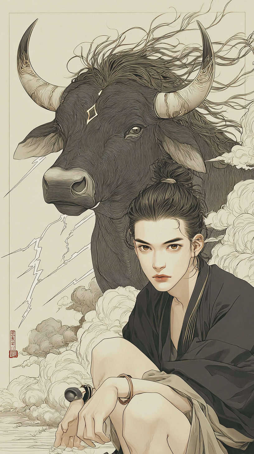 뇌운 속 흑우 캐릭터