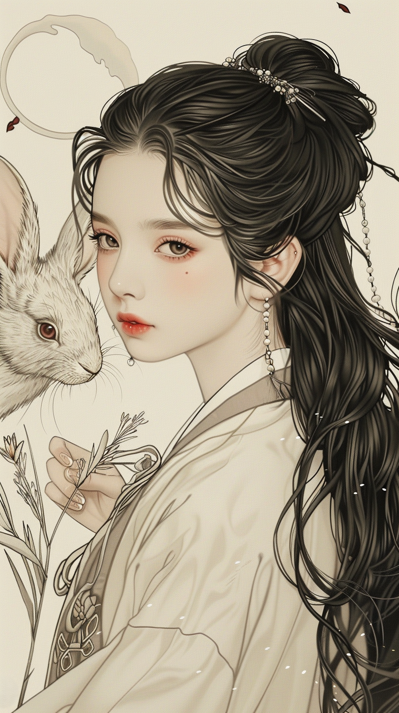 달빛 속 불토끼 캐릭터